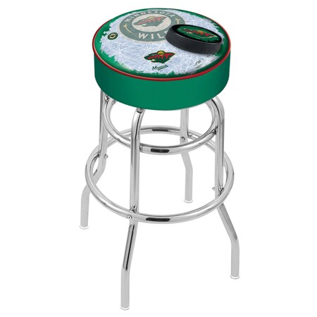 Holland Bar Stool Co 30" Minnesota Wild Cushion Seat, 2-Ring Chrome Swivel Bar Stool L7C130MinWld-D2